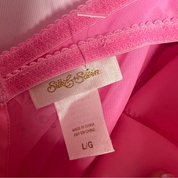 Silk & satin babydoll bling rhinestone pink chemise bustier nighty dress y2k - Picture 2 of 7